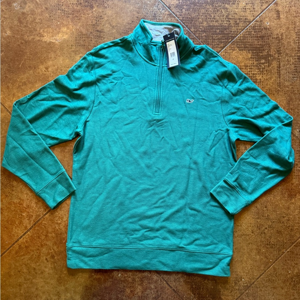 Vineyard Vines Teal Zip-Up Sweater